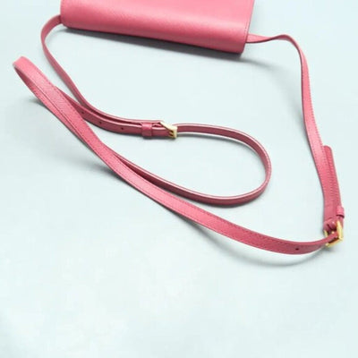 PRADA Saffiano Pink Bow Leather Shoulder Bag 390 - 020125 - Luxury Cheaper LLC
