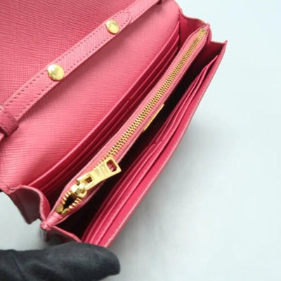 PRADA Saffiano Pink Bow Leather Shoulder Bag 390 - 020125 - Luxury Cheaper LLC