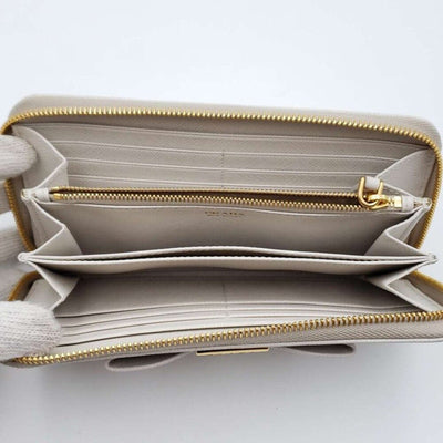 PRADA Saffiano Ribbon Leather Zippy Wallet - Luxury Cheaper LLC