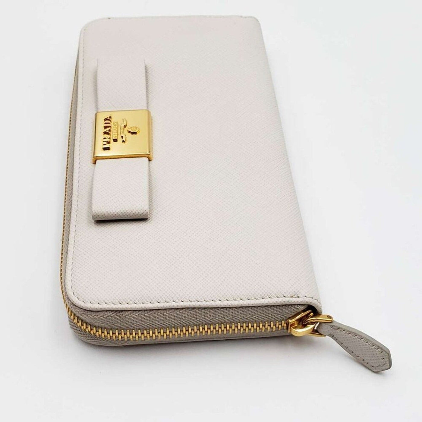 PRADA Saffiano Ribbon Leather Zippy Wallet - Luxury Cheaper LLC