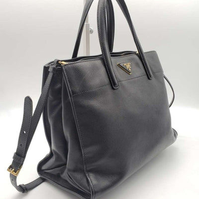 Prada Saffiano Triple Pocket Nero Black Shoulder Bag lux585 - 100125 - Luxury Cheaper LLC