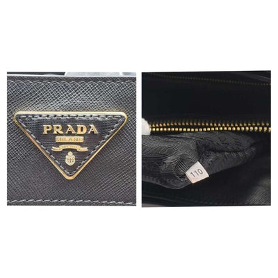 Prada Saffiano Triple Pocket Nero Black Shoulder Bag lux585 - 100125 - Luxury Cheaper LLC