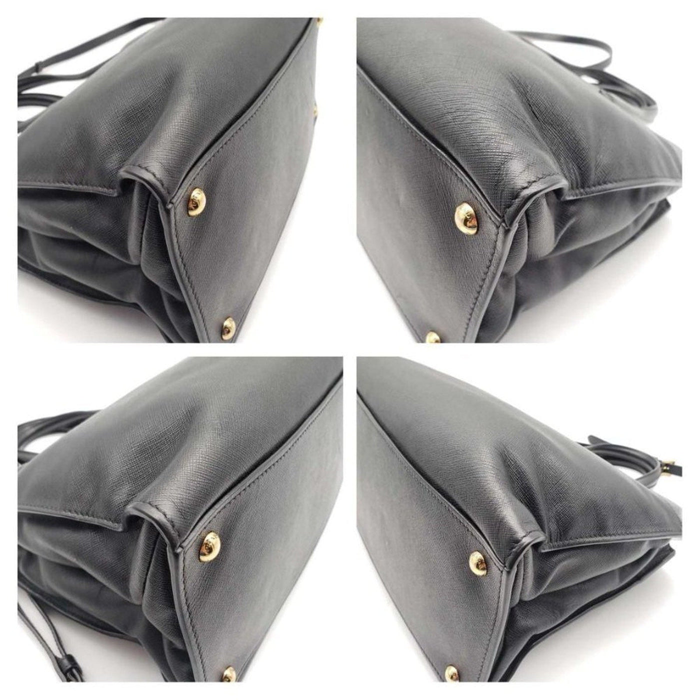 Prada Saffiano Triple Pocket Nero Black Shoulder Bag lux585 - 100125 - Luxury Cheaper LLC