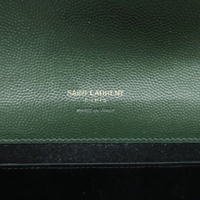 SAINT LAURENT Envelope Green Leather Clutch Bag - Luxury Cheaper LLC