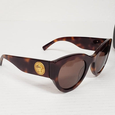 Versace VE4353 Tribute Sunglasses W/ Brown Tortoise Acetate Frame and Dark Brown - Luxury Cheaper LLC