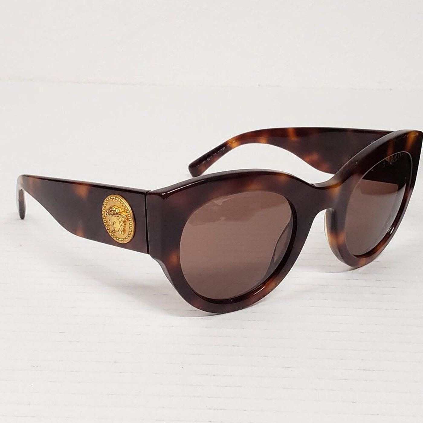 Versace VE4353 Tribute Sunglasses W/ Brown Tortoise Acetate Frame and Dark Brown - Luxury Cheaper LLC