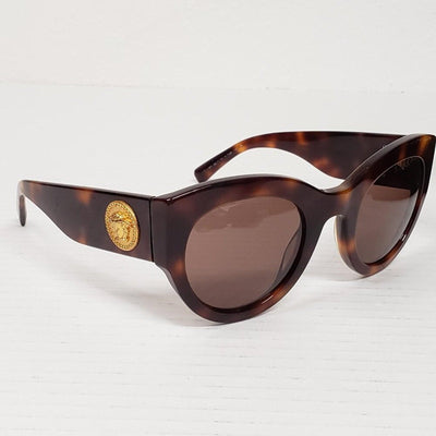 Versace VE4353 Tribute Sunglasses W/ Brown Tortoise Acetate Frame and Dark Brown - Luxury Cheaper LLC