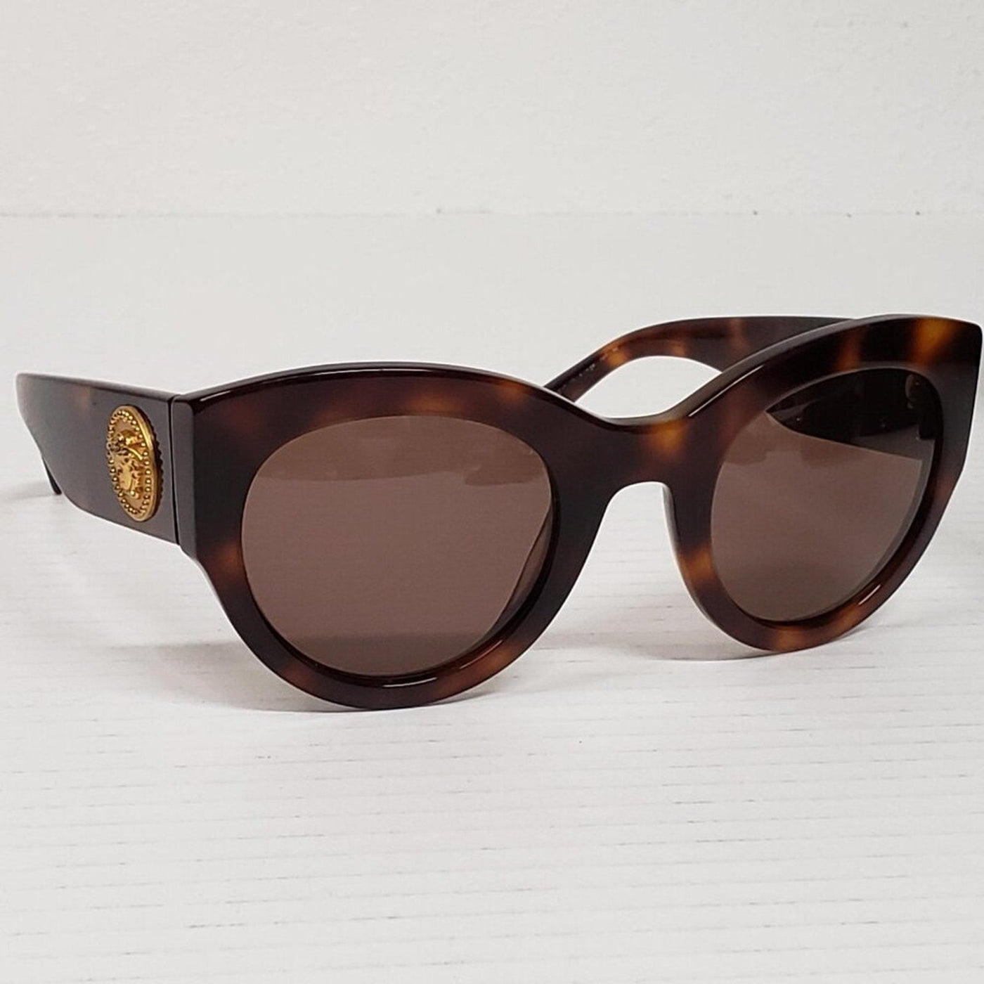 Versace VE4353 Tribute Sunglasses W/ Brown Tortoise Acetate Frame and Dark Brown - Luxury Cheaper LLC