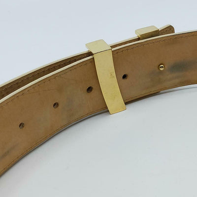 Authentic Louis Vuitton Damier Azur Gold Buckle Belt - Luxury Cheaper