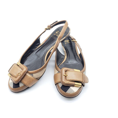 Burberry Flat Leather Brown Sandal | Luxury Cheaper.