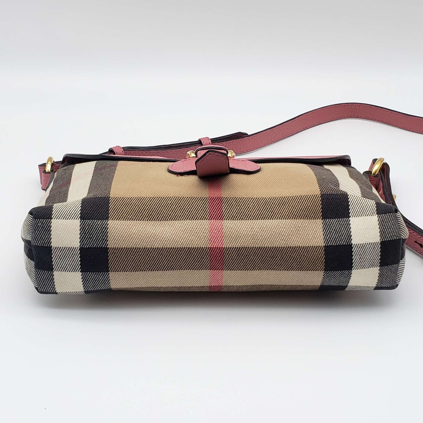 Burberry House Check Canvas Leather Milton Shoulder Bag - Luxury Cheaper