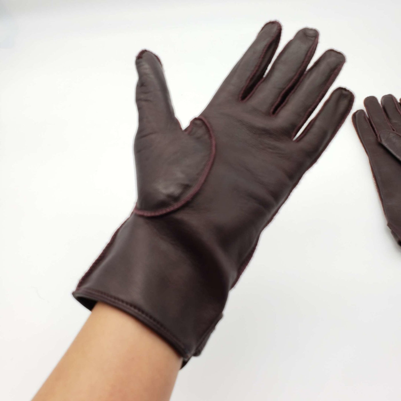 BURBERRY Snakeskin Brown Lamnskin Leather Gloves - Luxury Cheaper