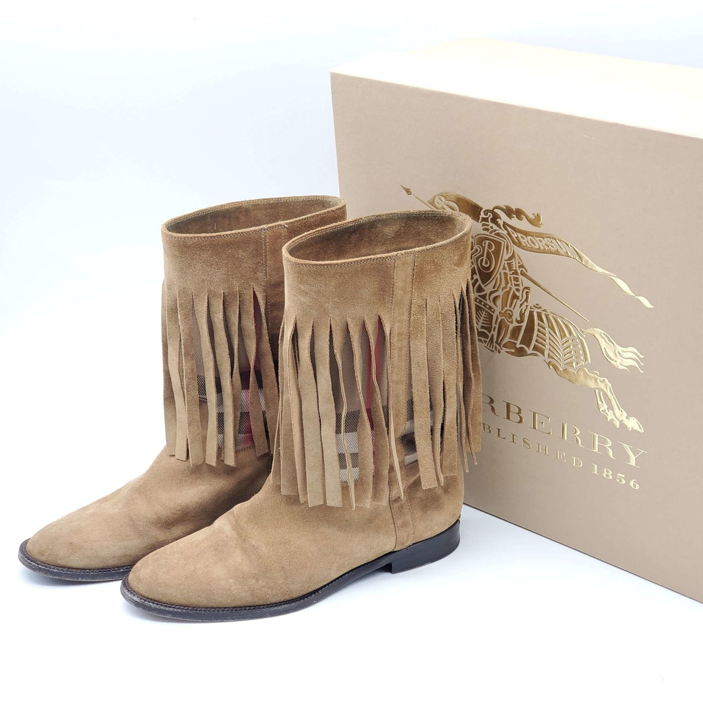 Burberry Suede Brown Ankle Boots | Luxury Cheaper.