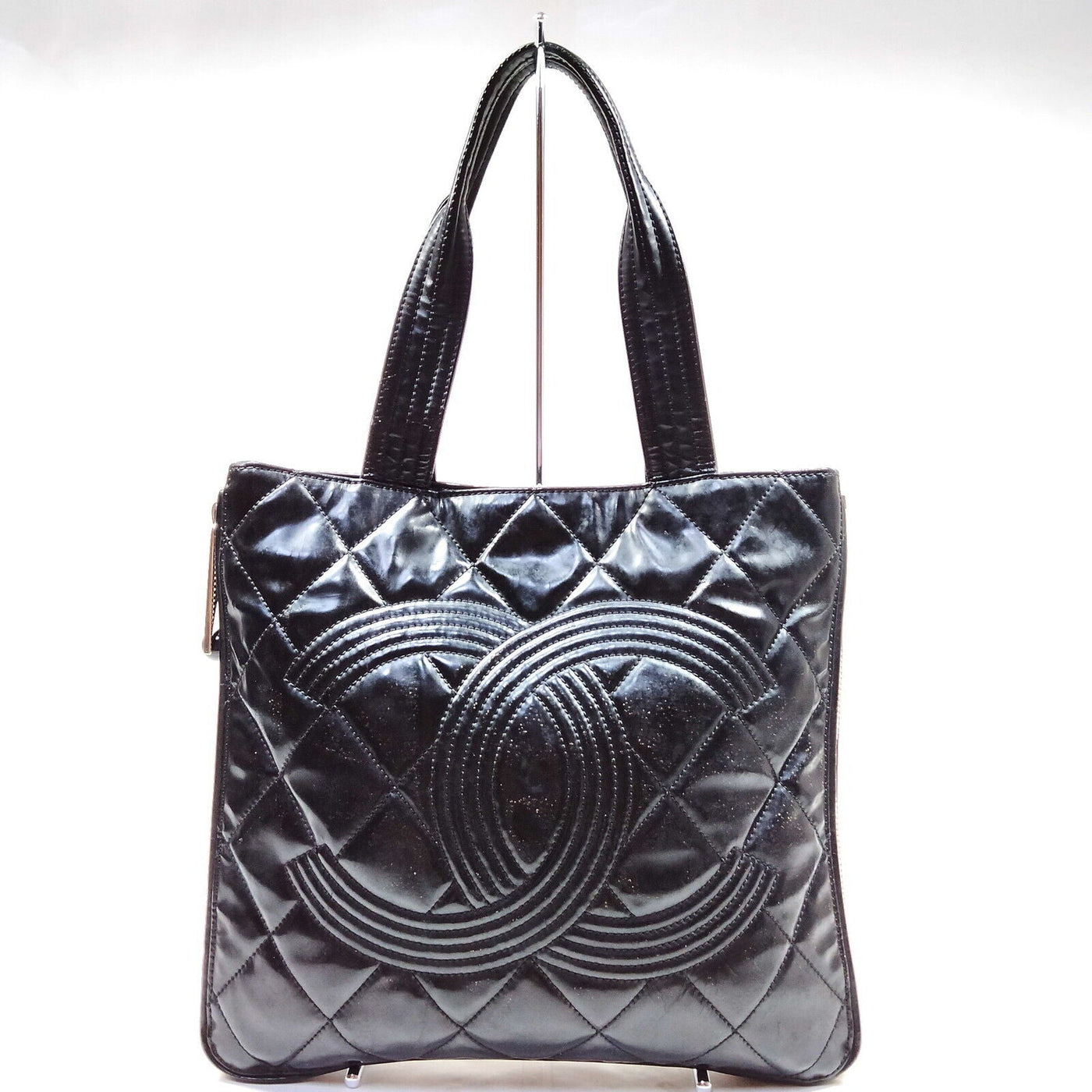 Chanel Black Enamel Hand Bag - Luxury Cheaper