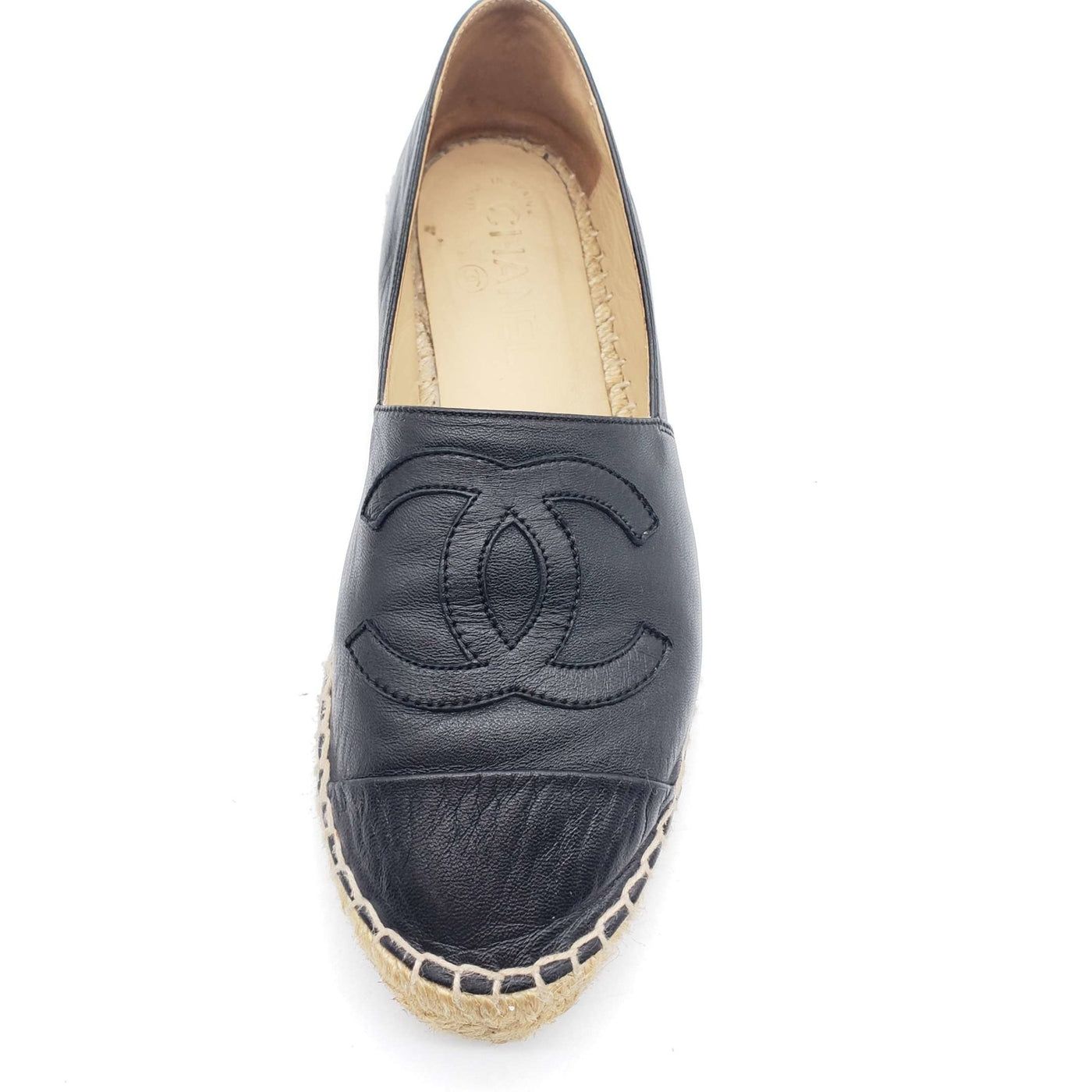 Chanel CC Lambskin Black Espadrille Shoes | Luxury Cheaper.