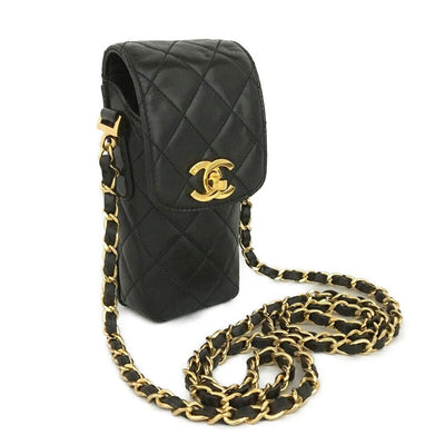 CHANEL Quilted Matelasse CC Logo Lambskin Chain Crossbody Bag - Luxury Cheaper