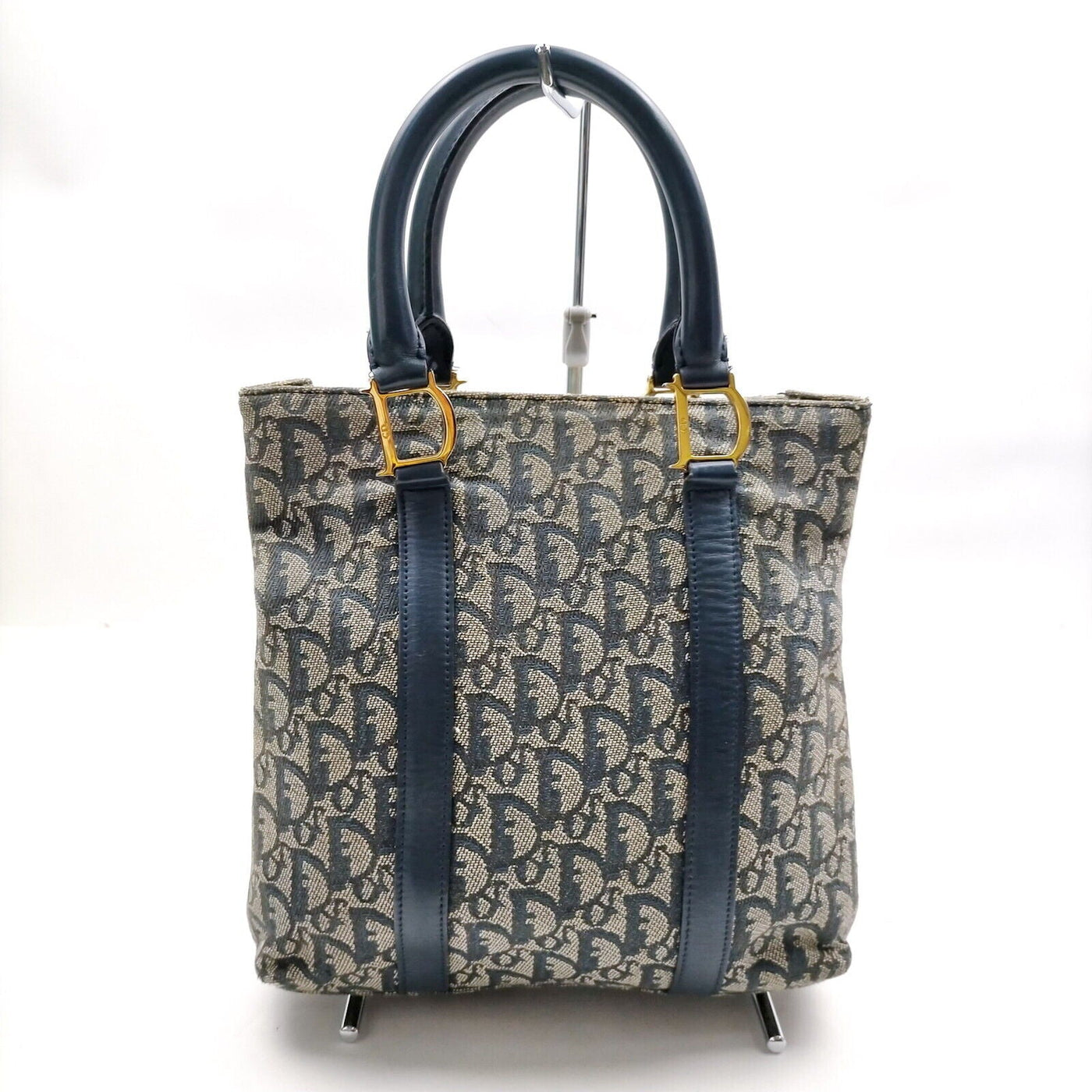 Christian Dior Navy Blue Canvas Hand Bag - Luxury Cheaper