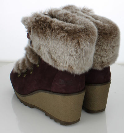 Cougar Penelope Genuine Fur Trim Burgundy Waterproof Boots - Luxury Cheaper