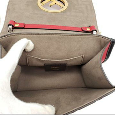 Fendi Bi-Color FF 1974 Embossed Small Kan Shoulder Bag - Luxury Cheaper