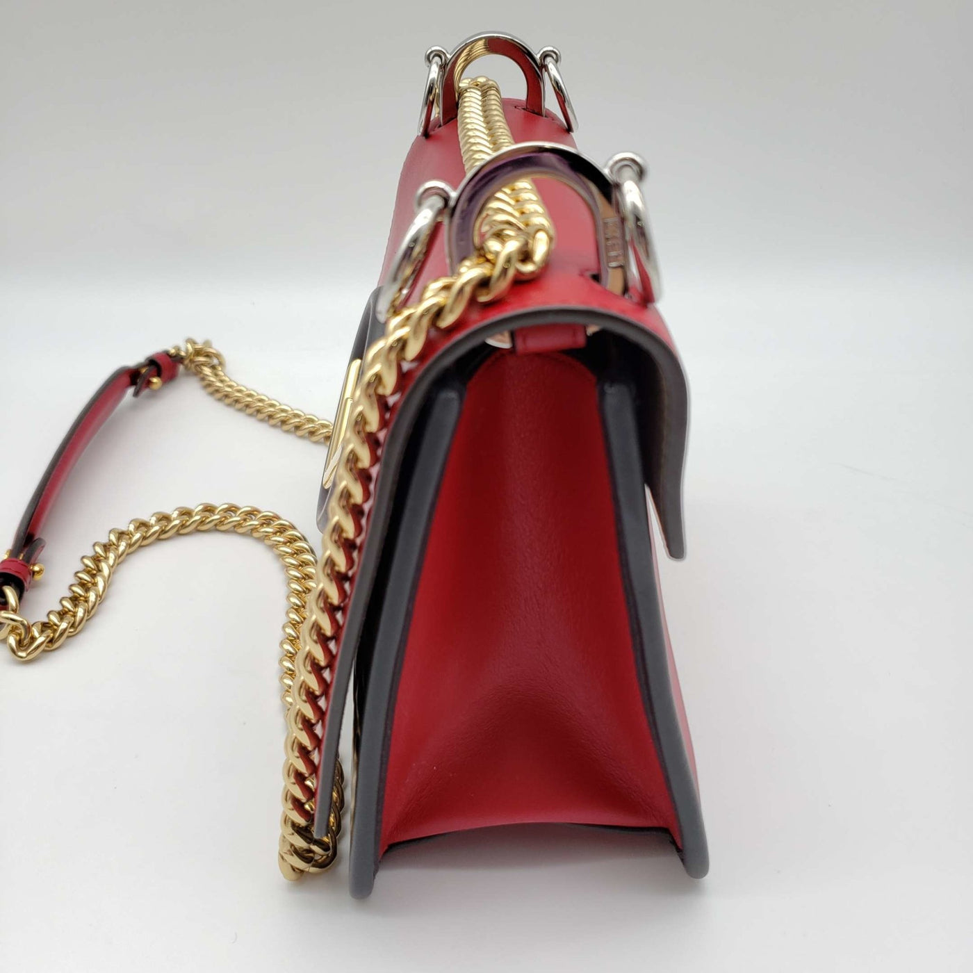 Fendi Bi-Color FF 1974 Embossed Small Kan Shoulder Bag - Luxury Cheaper
