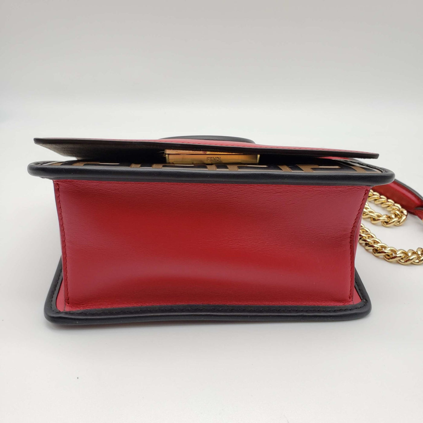 Fendi Bi-Color FF 1974 Embossed Small Kan Shoulder Bag - Luxury Cheaper