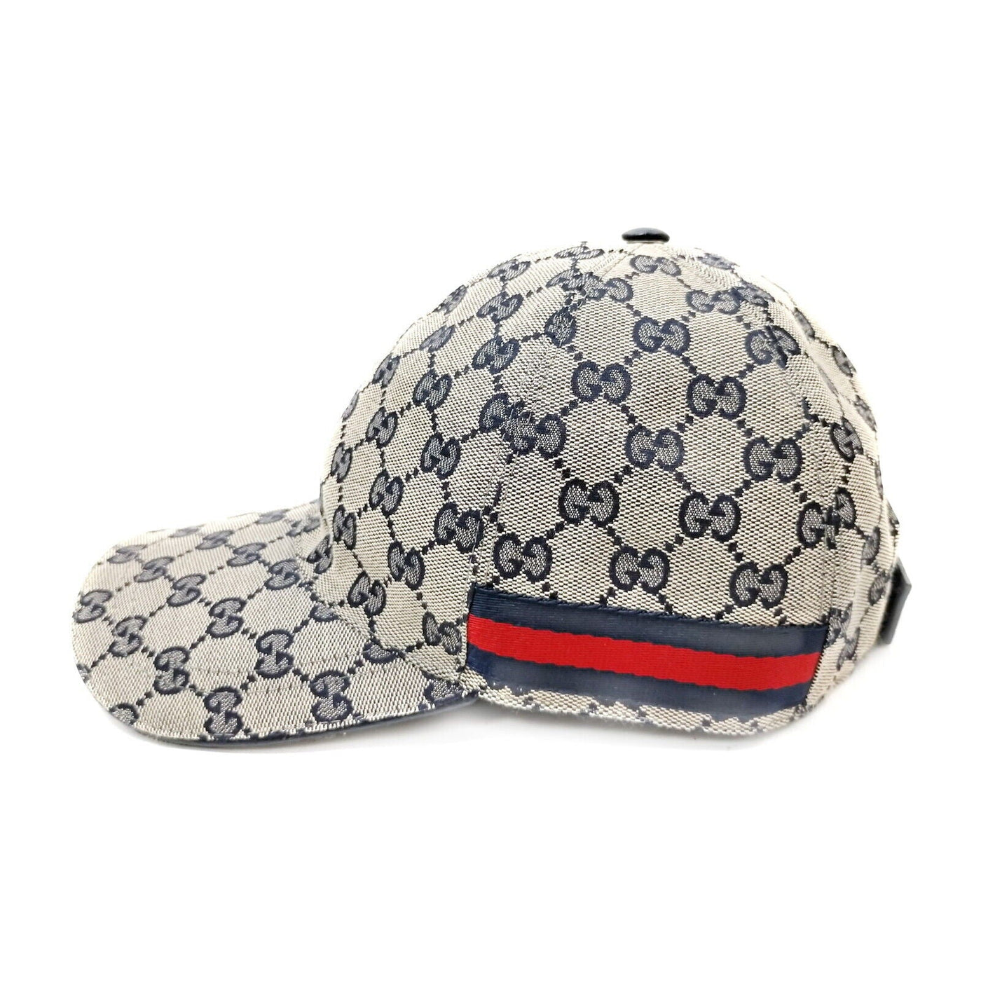 Gucci Cap GG Canvas Sherry Line Navy Blue Polyester - Luxury Cheaper