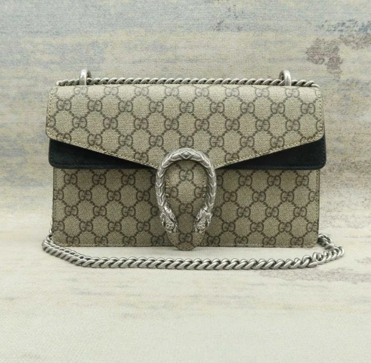 Gucci Dionysus Grey Canvas Shoulder Bag - Luxury Cheaper