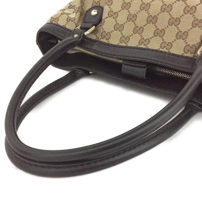 GUCCI GG Logo Beige Canvas Shoulder/Tote Bag - Luxury Cheaper