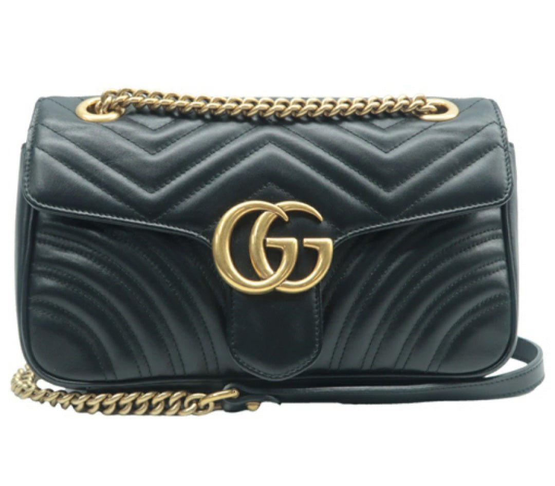 GUCCI GG Marmont Black Leather Shoulder Bag - Luxury Cheaper
