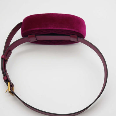 GUCCI GG Marmont Velvet Magenta Waist/Belt Bag - Luxury Cheaper