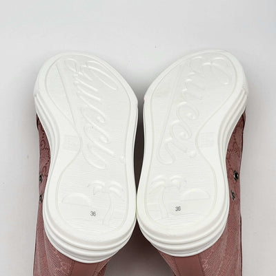 Gucci GG Miro Soft Pink & White Sneaker Shoes - Luxury Cheaper