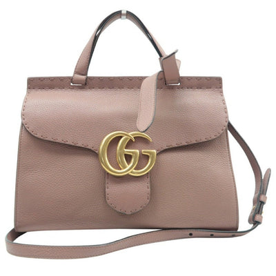 Gucci GG Pink Leather Satchel Bag - Luxury Cheaper