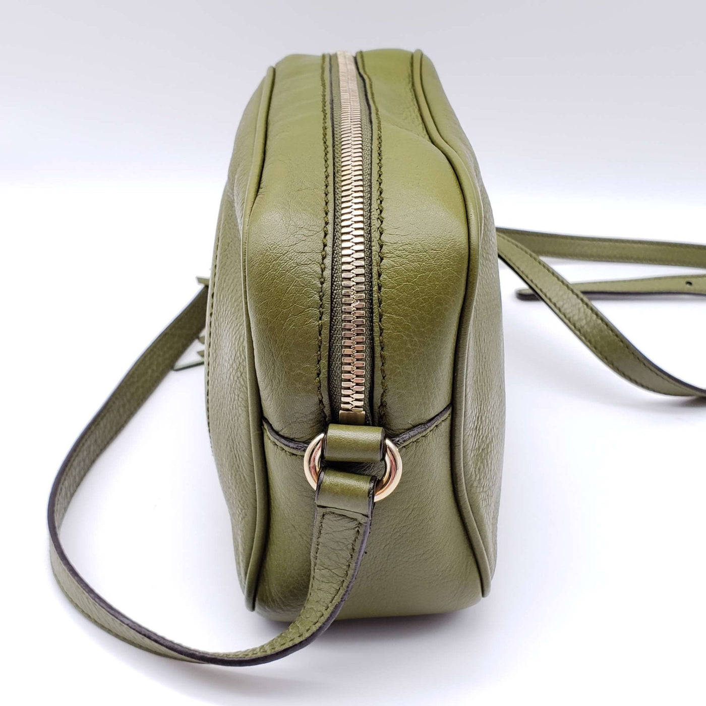 Gucci GG Soho Disco Camera Olive Green Crossbody Bag - Luxury Cheaper