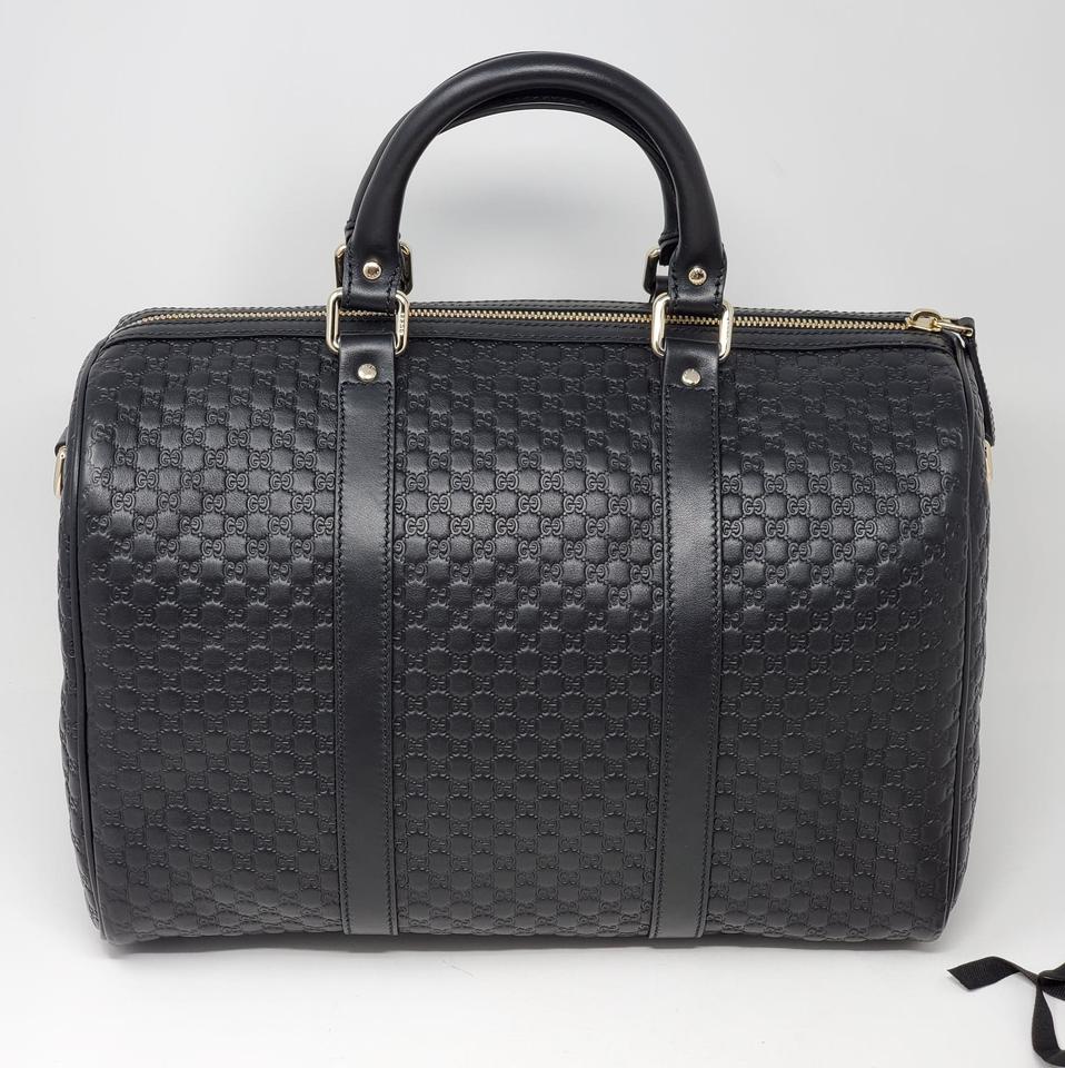 Gucci Guccissima Black Medium Boston Satchel Bag - Luxury Cheaper