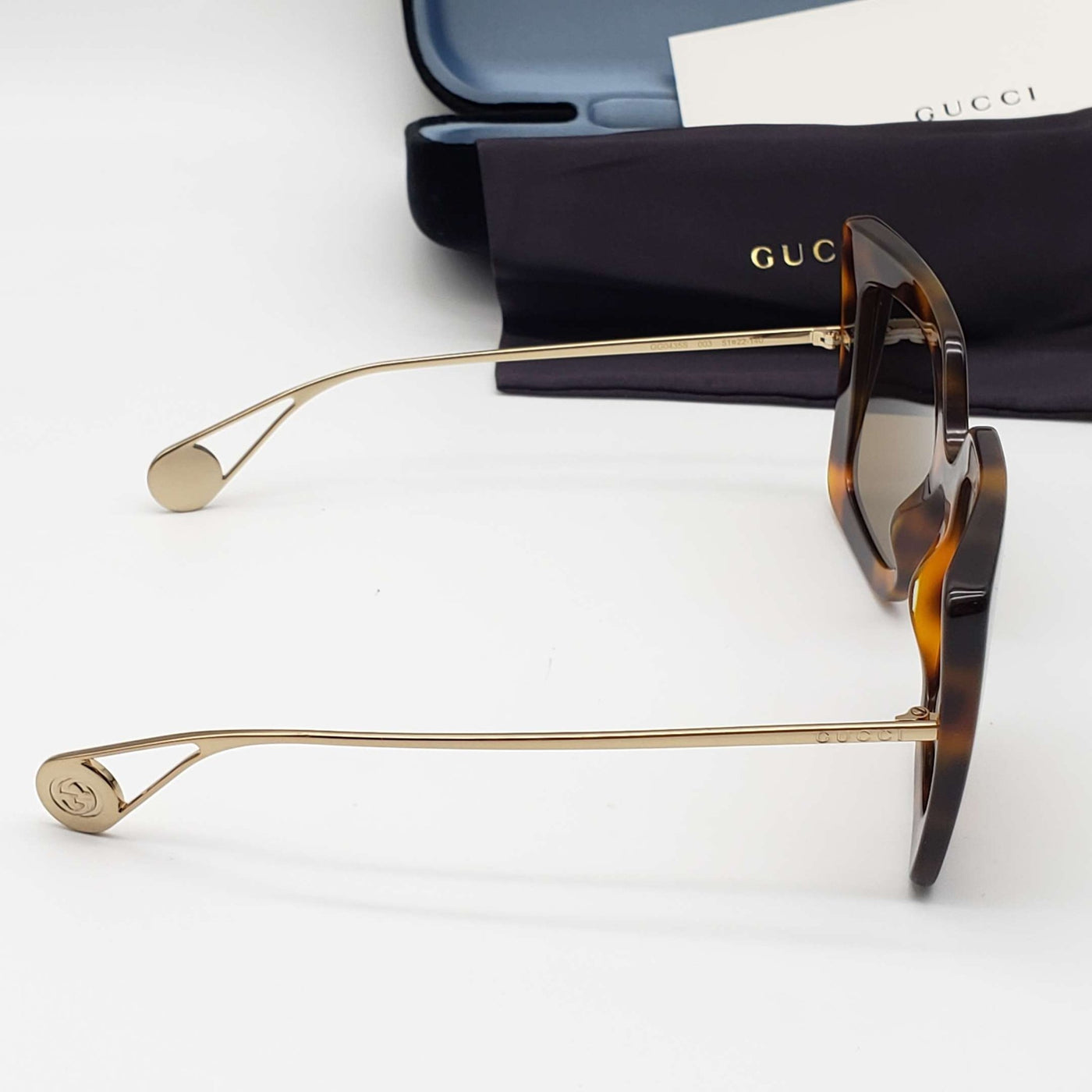 Gucci Havana Gold Brown Square Ladies Sunglasses - Luxury Cheaper