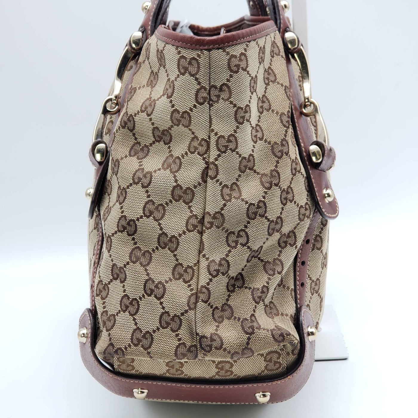 Gucci Leather and Canvas Brown Shoulder Bag - Luxury Cheaper