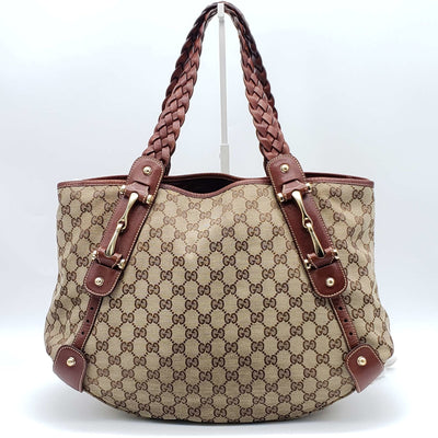 Gucci Leather and Canvas Brown Shoulder Bag - Luxury Cheaper