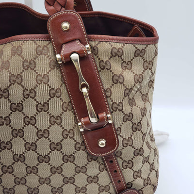 Gucci Leather and Canvas Brown Shoulder Bag - Luxury Cheaper