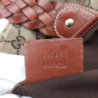 Gucci Leather and Canvas Brown Shoulder Bag - Luxury Cheaper