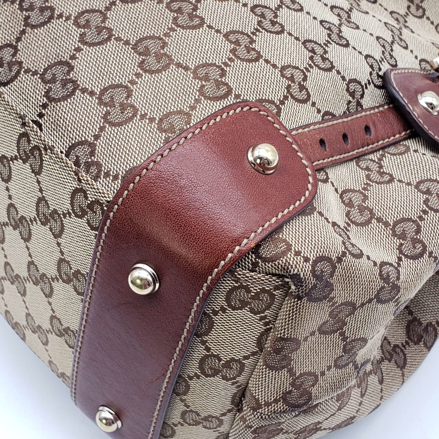 Gucci Leather and Canvas Brown Shoulder Bag - Luxury Cheaper