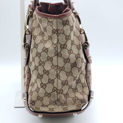 Gucci Leather and Canvas Brown Shoulder Bag - Luxury Cheaper
