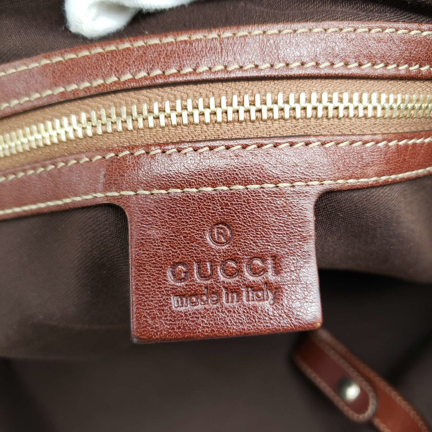 Gucci Leather and Canvas Brown Shoulder Bag - Luxury Cheaper