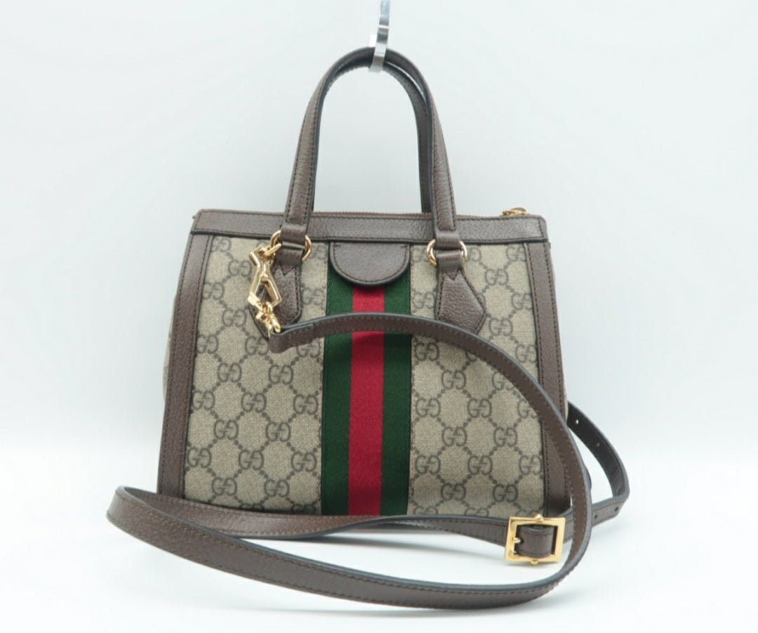 Gucci Ophidia Brown Canvas Satchel Bag - Luxury Cheaper