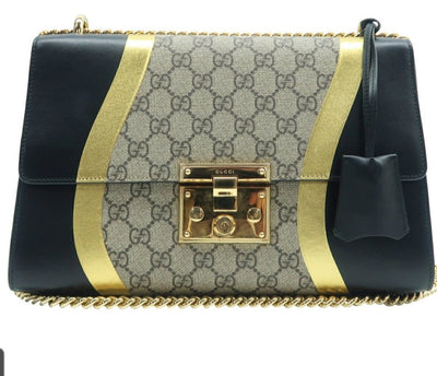 Gucci Padlock Black Leather Shoulder Bag #01150 - Luxury Cheaper