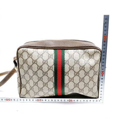 Gucci Vintage Sherry Line Brown PVC Shoulder Bag - Luxury Cheaper