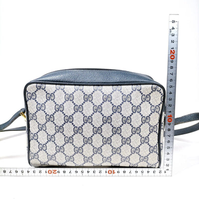 Gucci Vintage Sherry Line Navy Blue PVC Crossbody Bag - Luxury Cheaper
