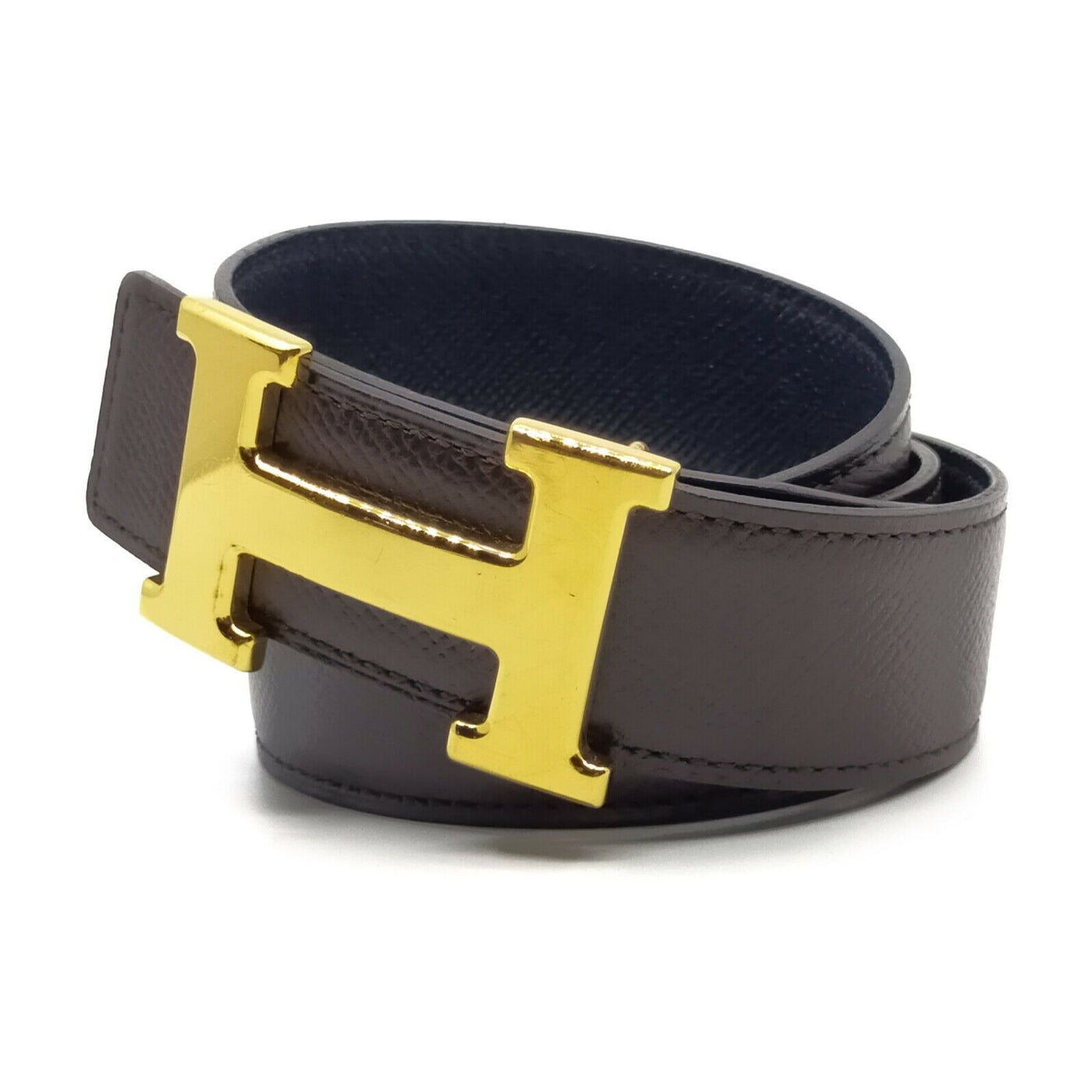 Hermes H Gold Buckle Reversible Belt - Luxury Cheaper