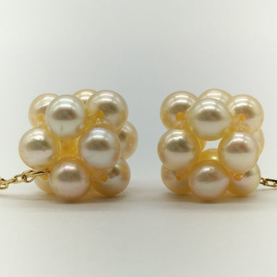 Jewelry Earring 2 set Pearl Yellow Gold - Luxury Cheaper