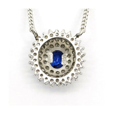 Jewelry Pendant Necklace Sapphire 0.32ct Platinum - Luxury Cheaper
