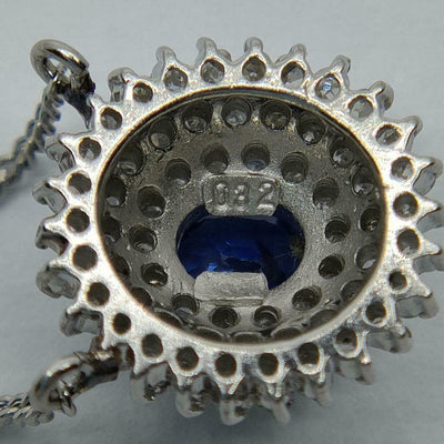 Jewelry Pendant Necklace Sapphire 0.32ct Platinum - Luxury Cheaper